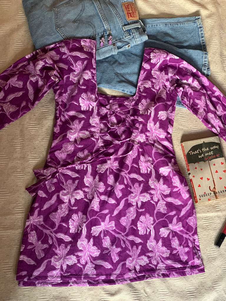 Nayantara Women’s Purple Petal Kurthi