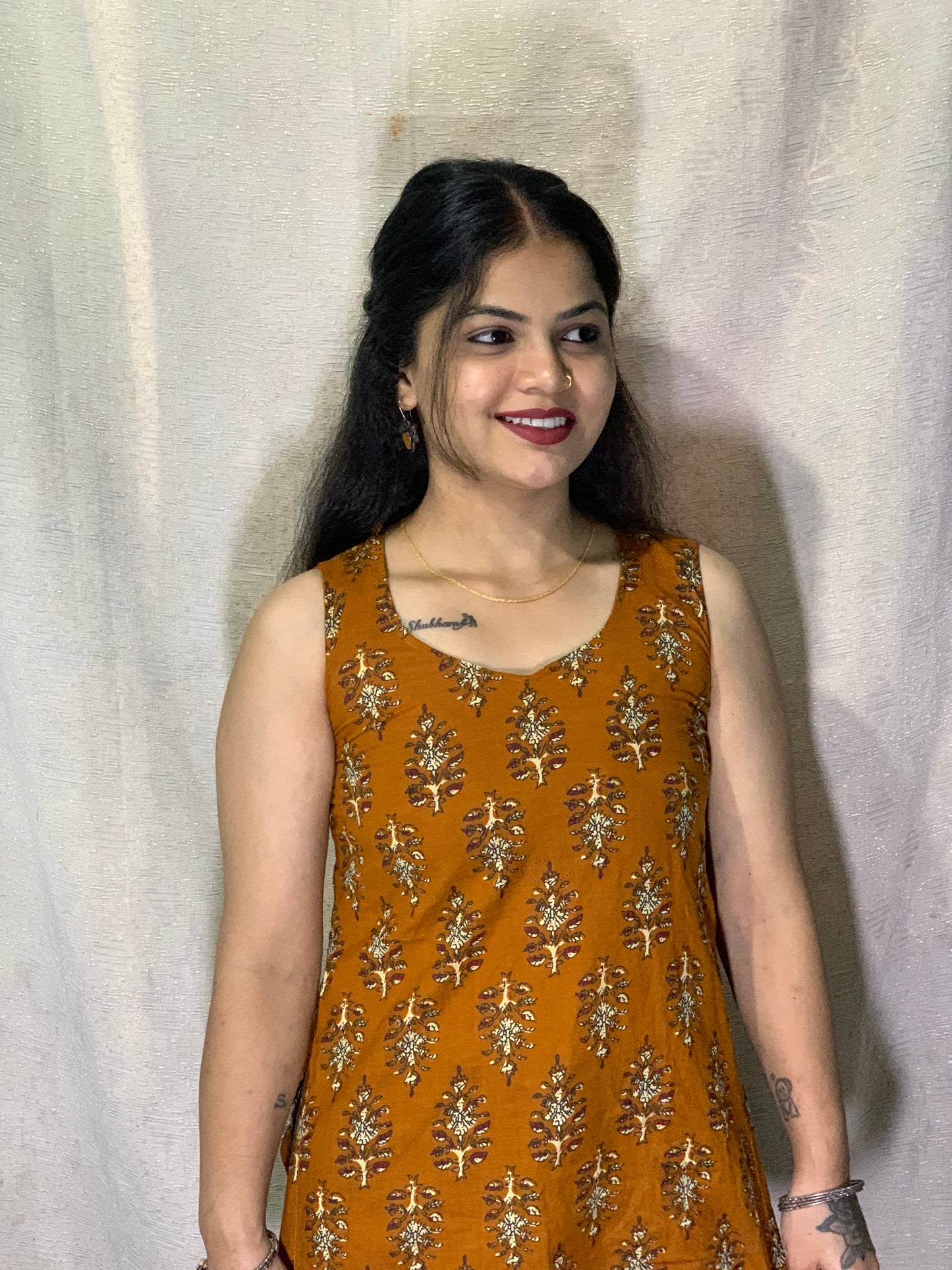 Kuhoo’s Yashashree Mustard Cotton Kurthi 🌼